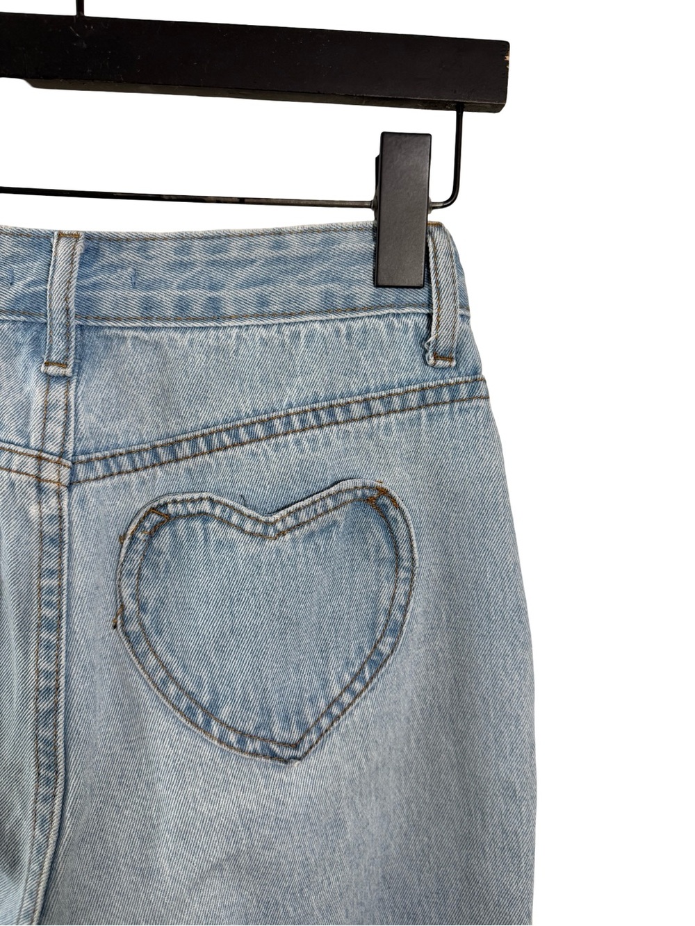 Fashion Nova Light Blue High Rise Jeans with Heart Back Pocket